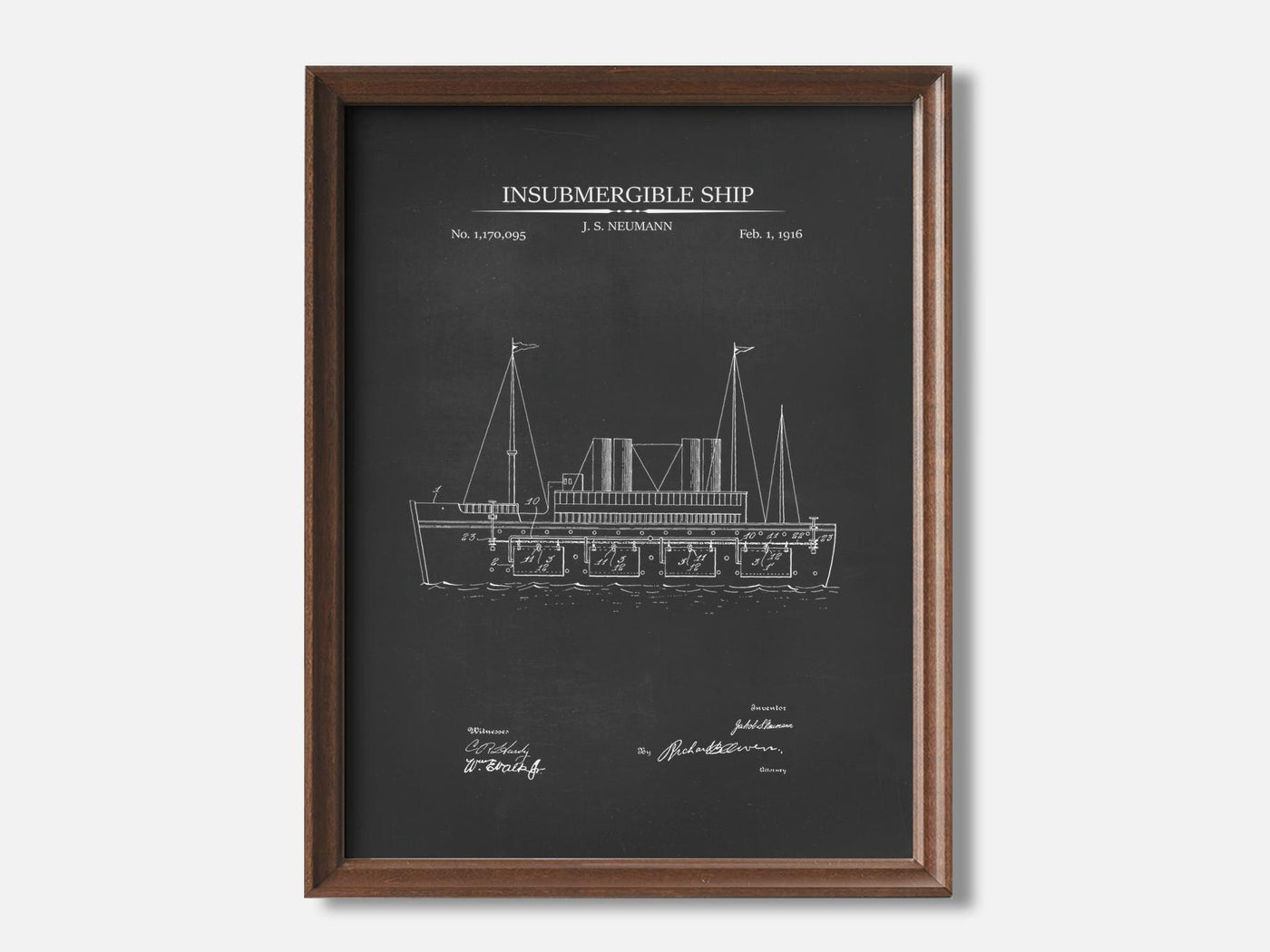 Insubmergible Ship 1 Walnut - Chalkboard mockup