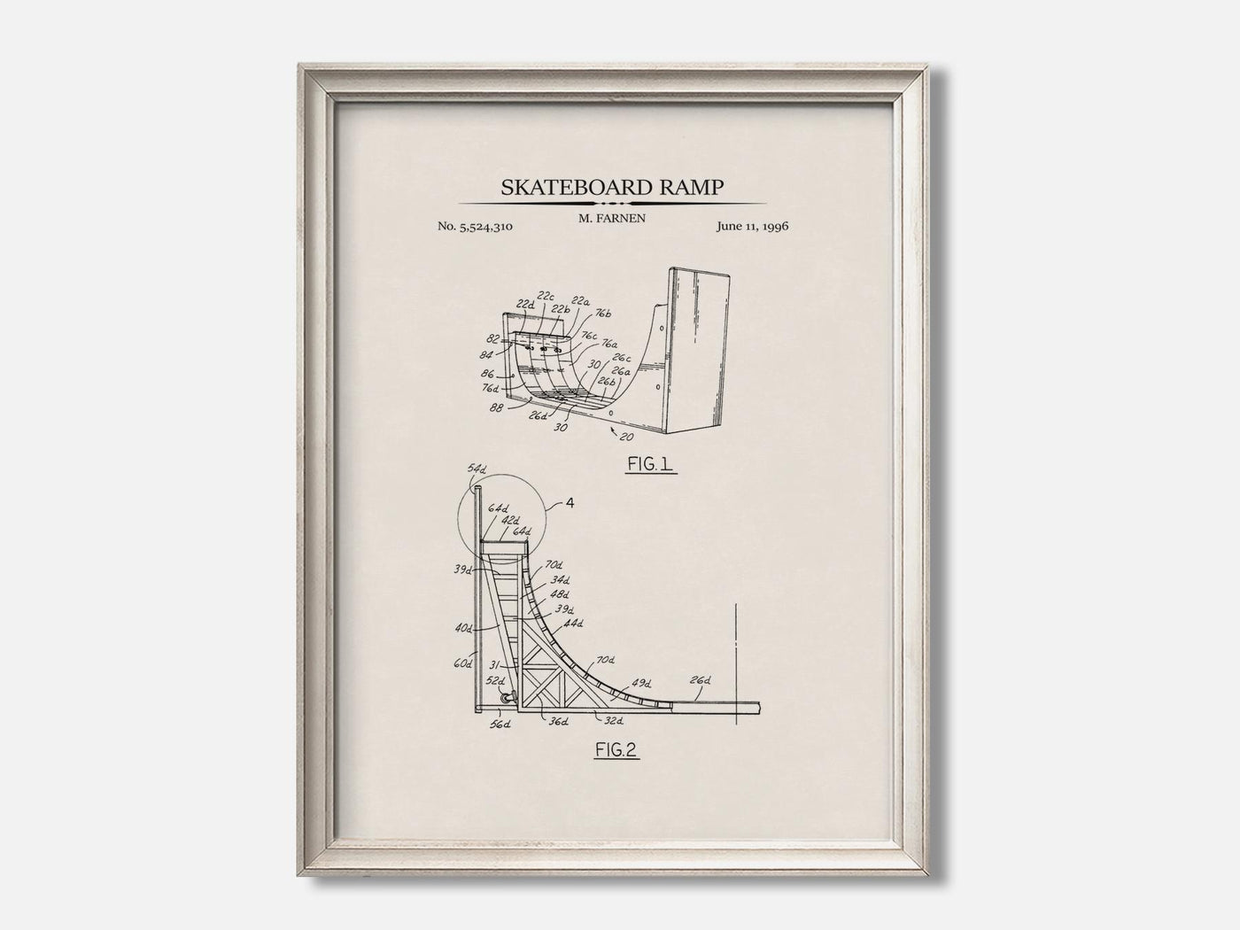 Skateboard Ramp 1 Oat - Ivory mockup