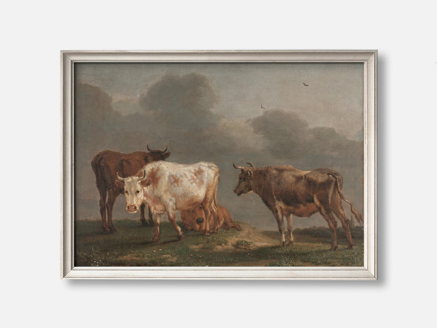 Four Young Bulls in the Pasture (1651) Art Print mockup - A_p5-V1-PC_F+O-SS_1-PS_5x7-C_def variant