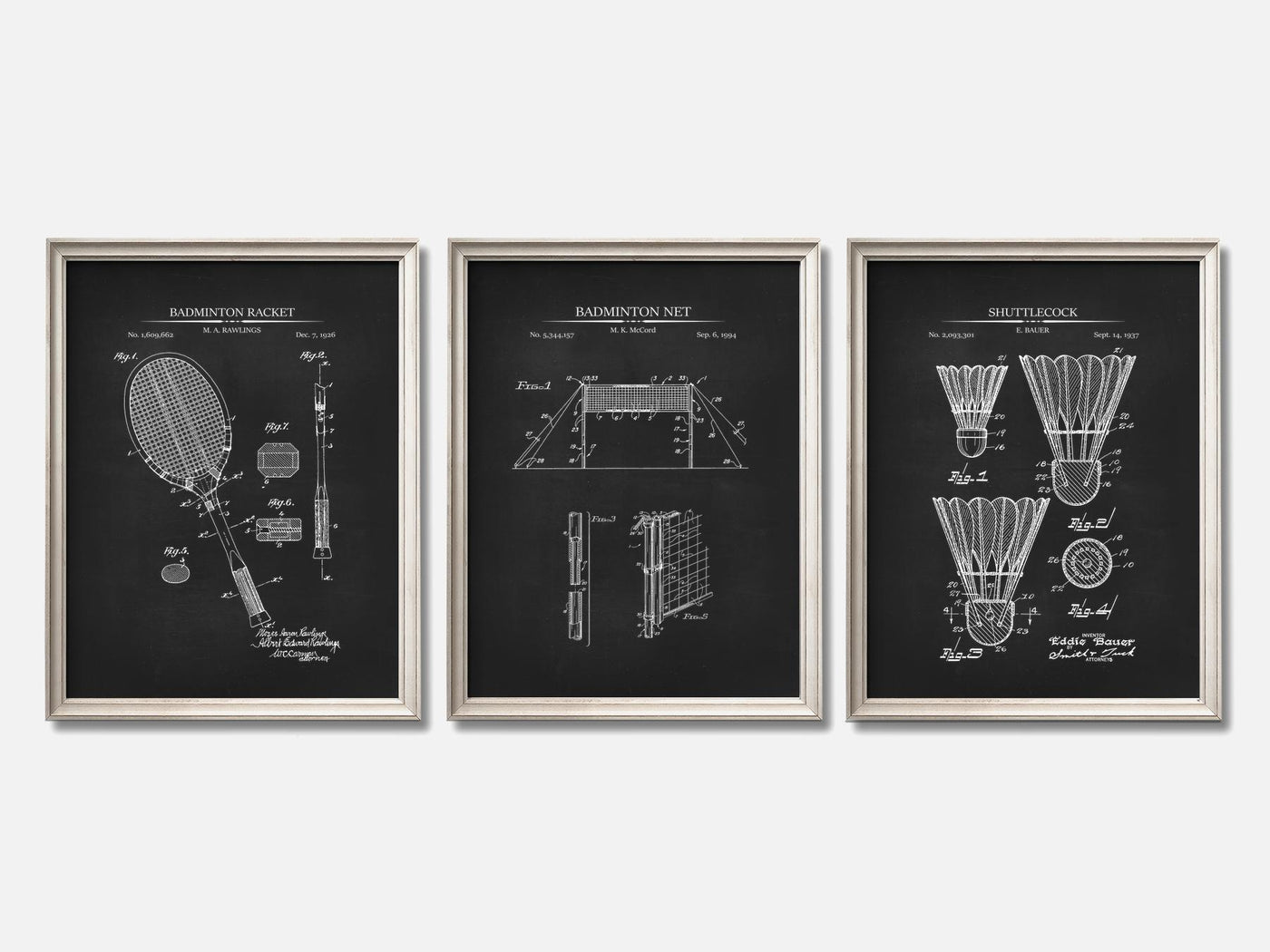 Badminton Patent Print Set of 3 mockup - A_t10093-V1-PC_F+O-SS_3-PS_11x14-C_cha variant