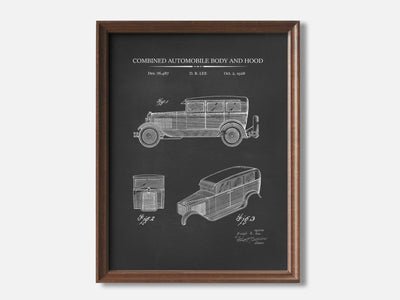 Combined Automobile Body And Hood 1 Walnut - Chalkboard mockup