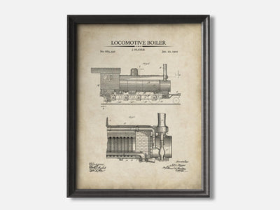 Locomotive Boiler Patent 1 Black - Parchment mockup