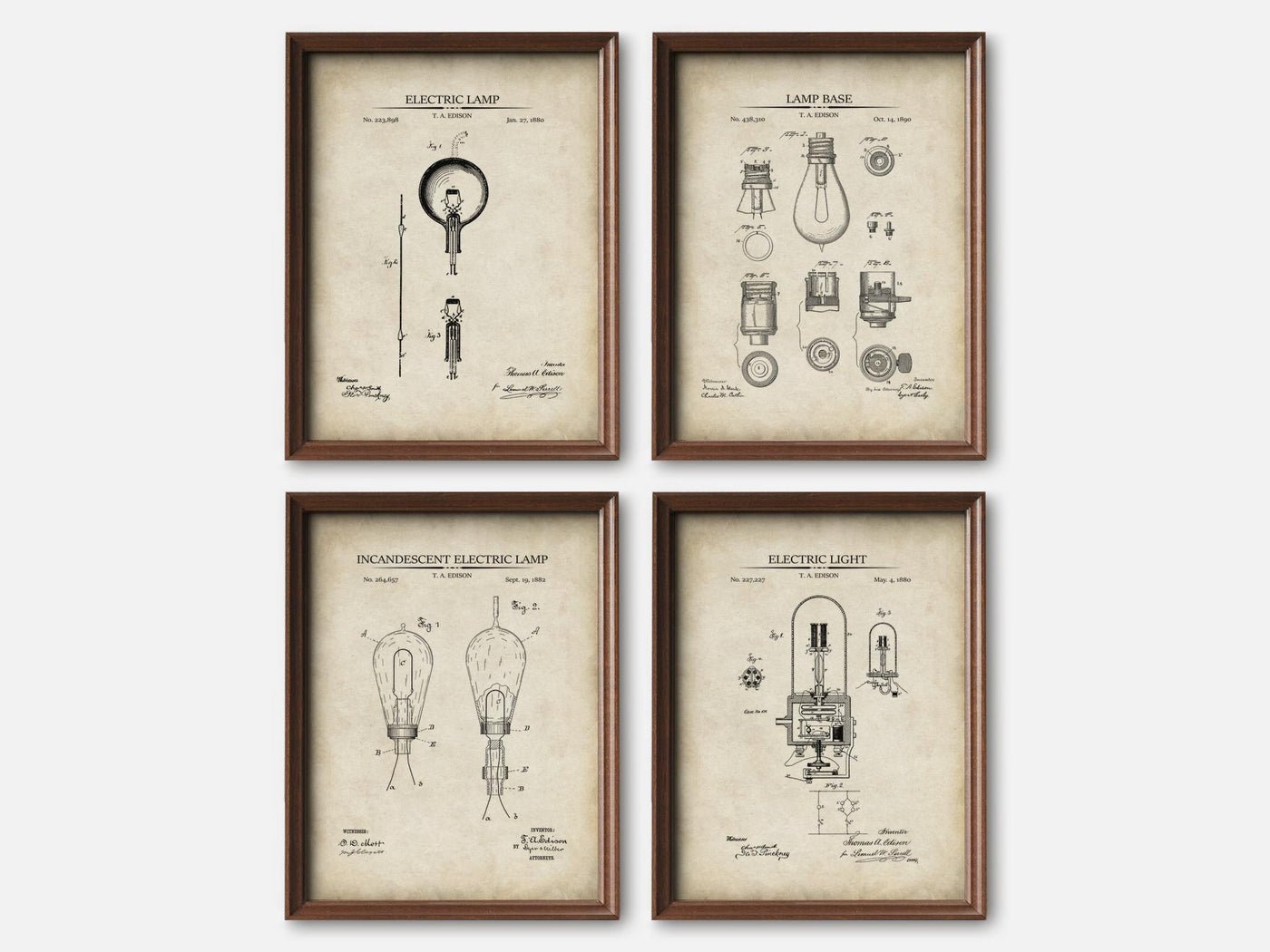 Thomas Edison Patent Print Set of 4 mockup - A_t10024-V1-PC_F+WA-SS_4-PS_5x7-C_par