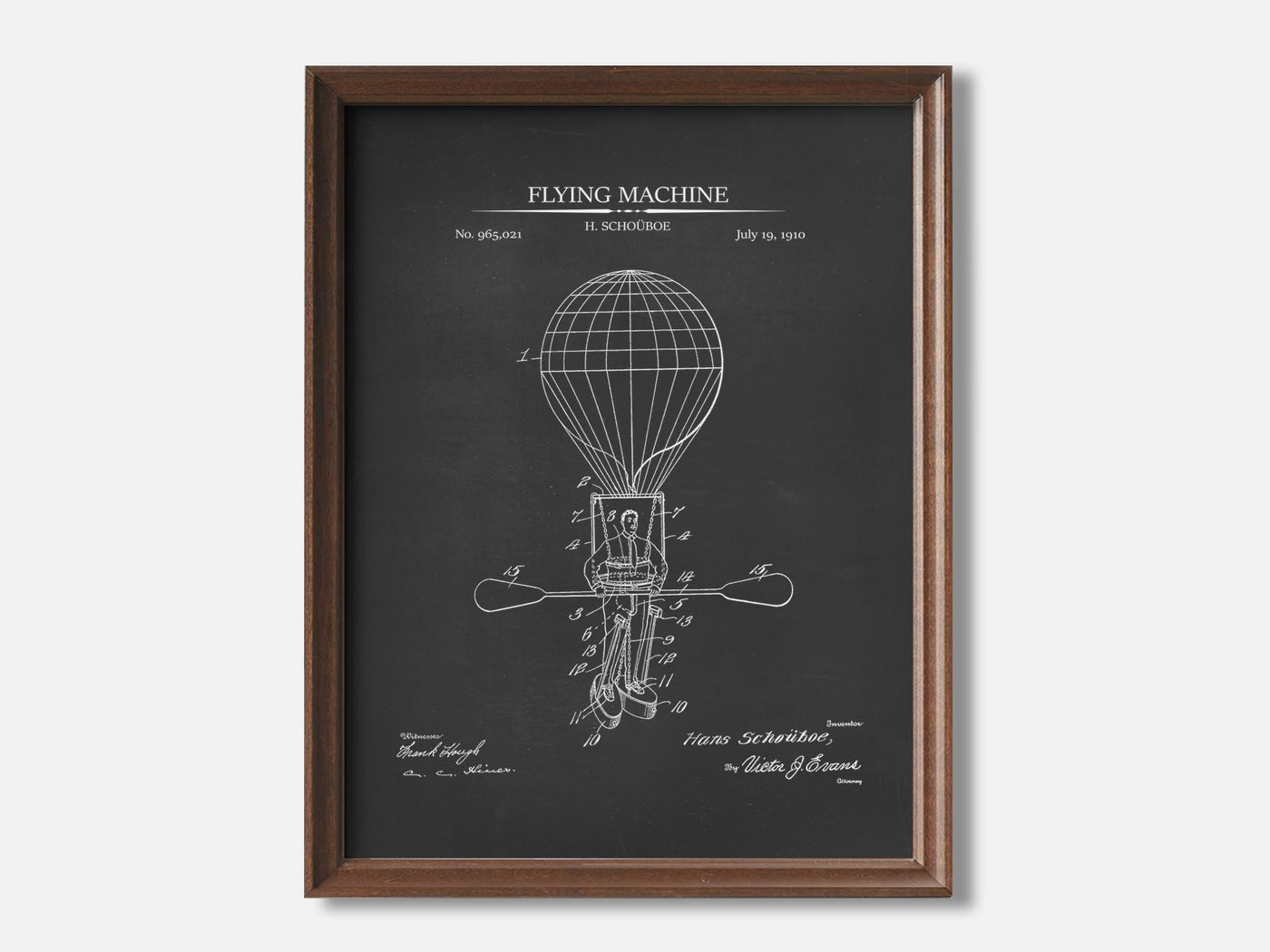 Flying Machine 1 Walnut - Chalkboard mockup