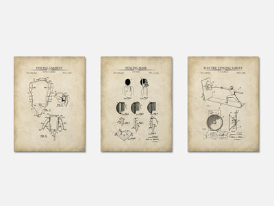 Fencing Patent Print Set of 3 mockup - A_t10080-V1-PC_AP-SS_3-PS_11x14-C_par