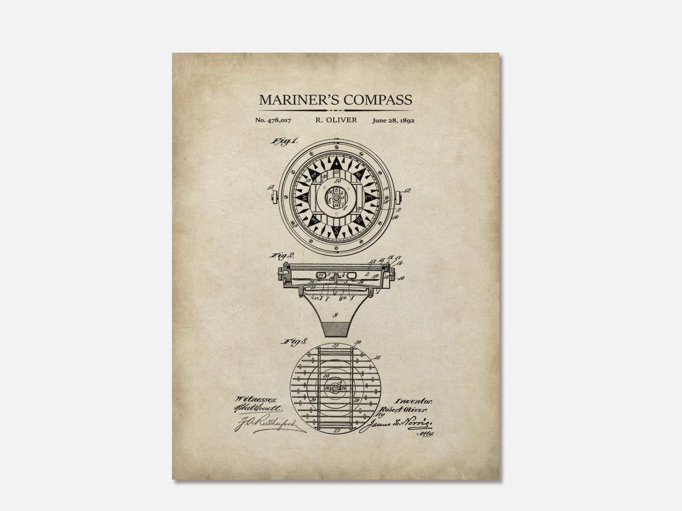 Mariner's Compass Patent Print mockup - A_to5-V1-PC_AP-SS_1-PS_5x7-C_par