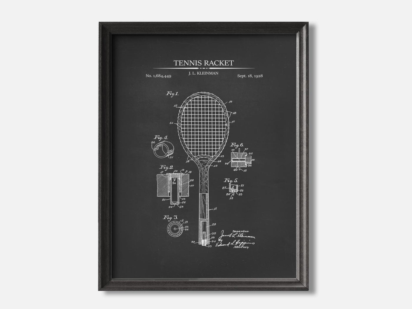 Tennis Racket Patent Print mockup - A_t10049.3-V1-PC_F+B-SS_1-PS_5x7-C_cha variant