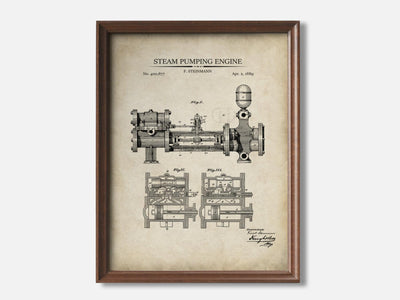 Steam Pumping Engine 1 Walnut - Parchment mockup