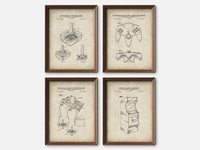 Retro Gaming Patent Print Set of 4 mockup - A_t10041-V1-PC_F+WA-SS_4-PS_5x7-C_par variant