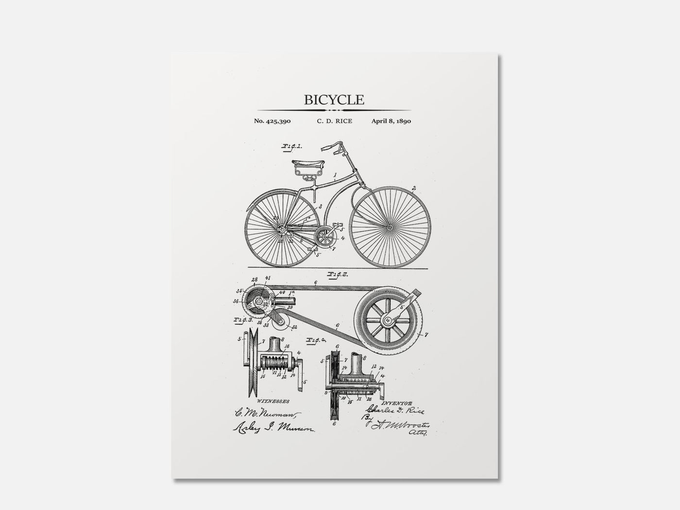 Bicycle Patent Print mockup - A_to2-V1-PC_AP-SS_1-PS_5x7-C_whi variant