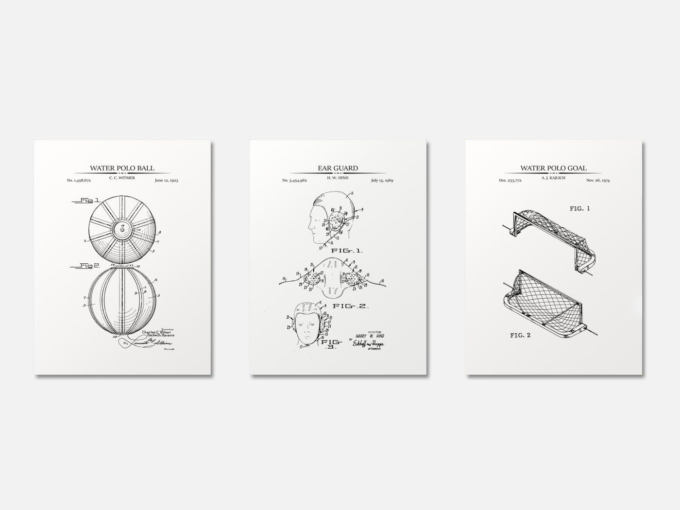 Water Polo Patent Print Set of 3 mockup - A_t10122-V1-PC_AP-SS_3-PS_11x14-C_whi variant