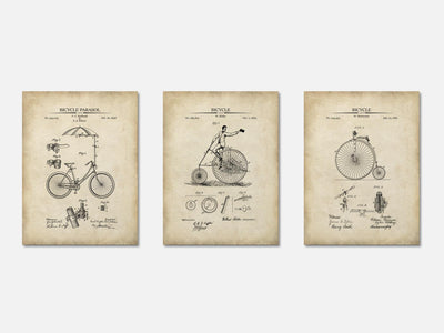Vintage Bicycle Patent Print Set of 3 mockup - A_t10125-V1-PC_AP-SS_3-PS_11x14-C_par variant