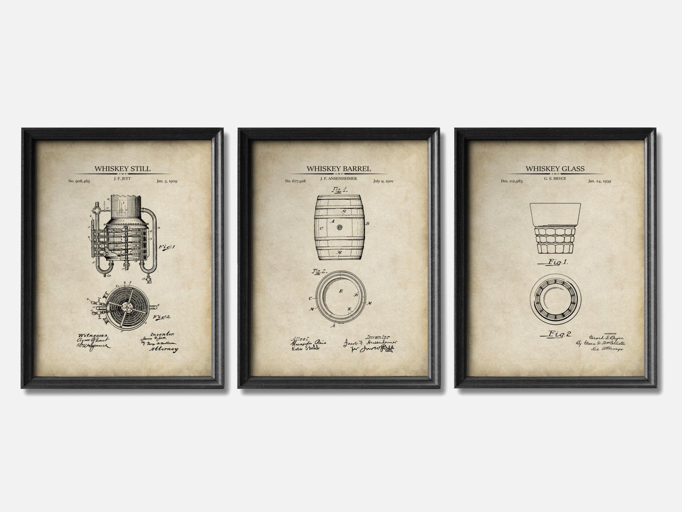 Whiskey Patent Print Set of 3 mockup - A_t10059-V1-PC_F+B-SS_3-PS_11x14-C_par variant