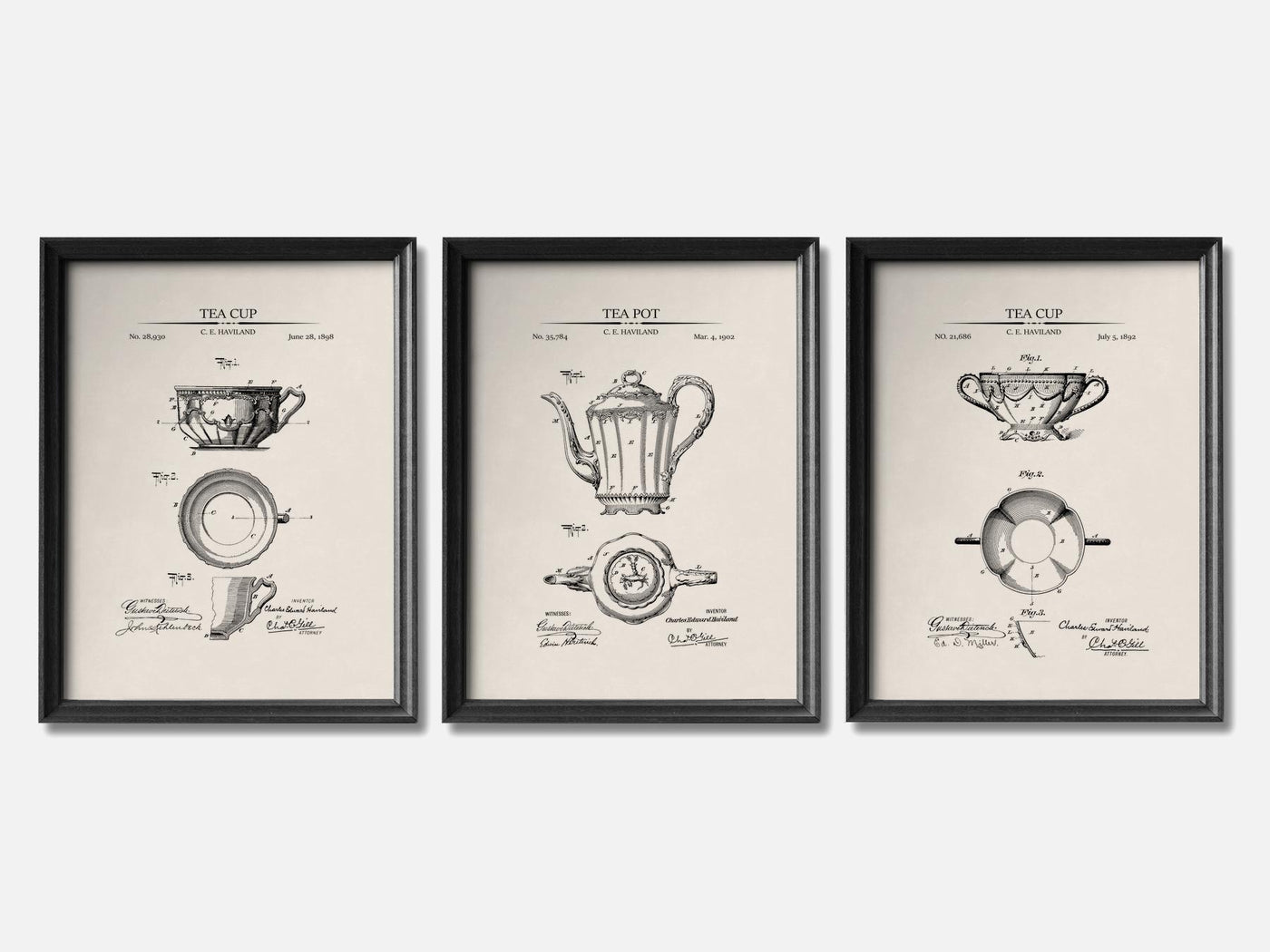 Victorian Tea Party - Patent Print Set of 3 mockup - A_t10069-V1-PC_F+B-SS_3-PS_11x14-C_ivo variant