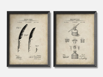 Pen & Ink Patent Prints - Set of 2 mockup - A_t10136-V1-PC_F+B-SS_2-PS_11x14-C_par variant