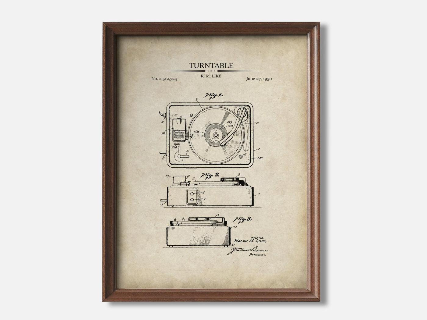 Turntable 1 Walnut - Parchment mockup