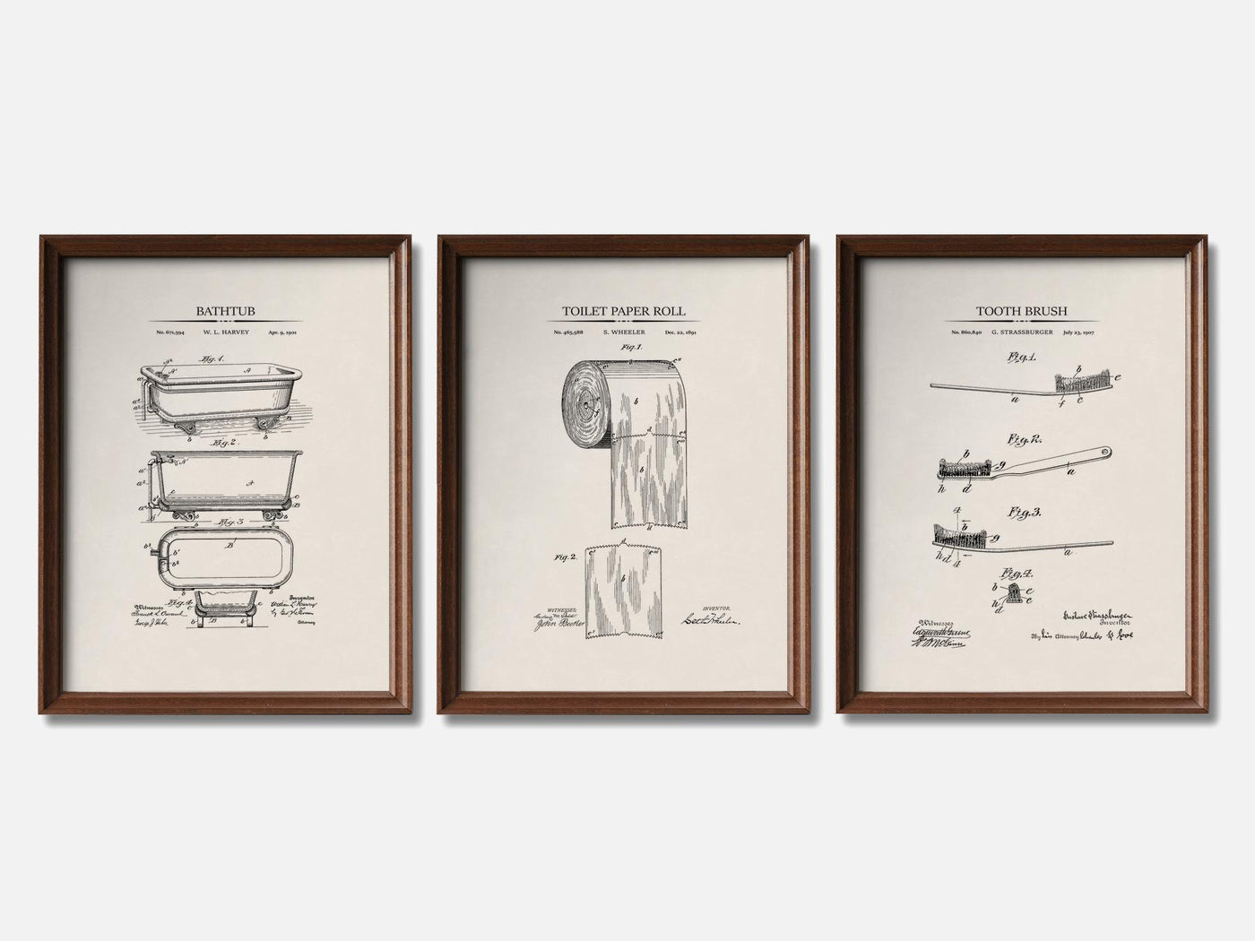 Bathroom Patent Print Set of 3 mockup - A_t10013-V1-PC_F+WA-SS_3-PS_11x14-C_ivo variant