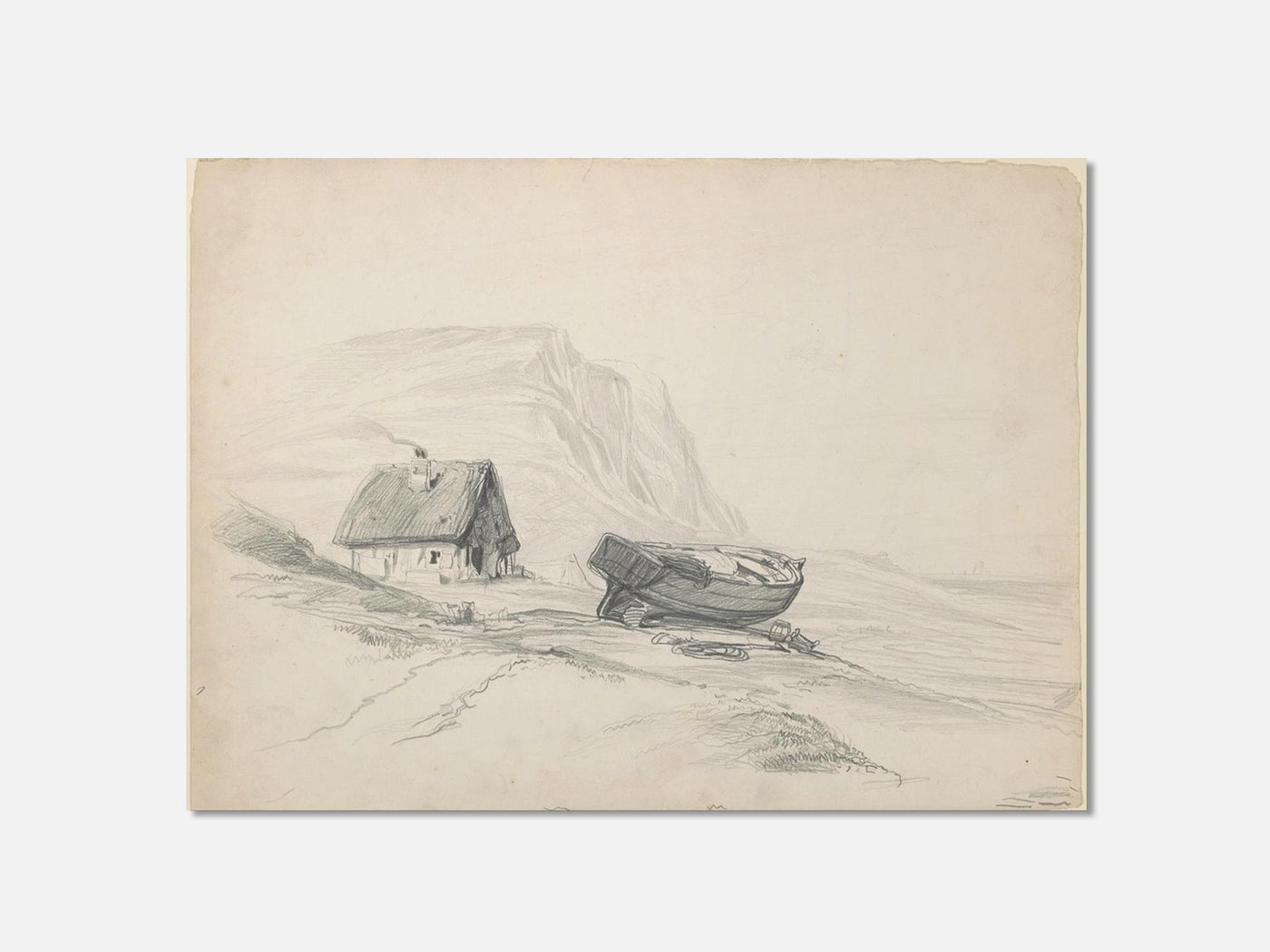 House and Boat at the Shore (c. 1835-1840) 1 Unframed mockup