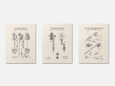 Tattoo Patent Print Set of 3 mockup - A_t10048-V1-PC_AP-SS_3-PS_11x14-C_ivo variant