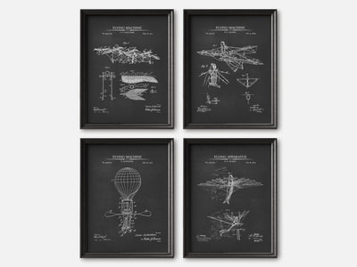 Steampunk Flying Machines Patent Print Set of 4 mockup - A_t10027-V1-PC_F+B-SS_4-PS_5x7-C_cha variant
