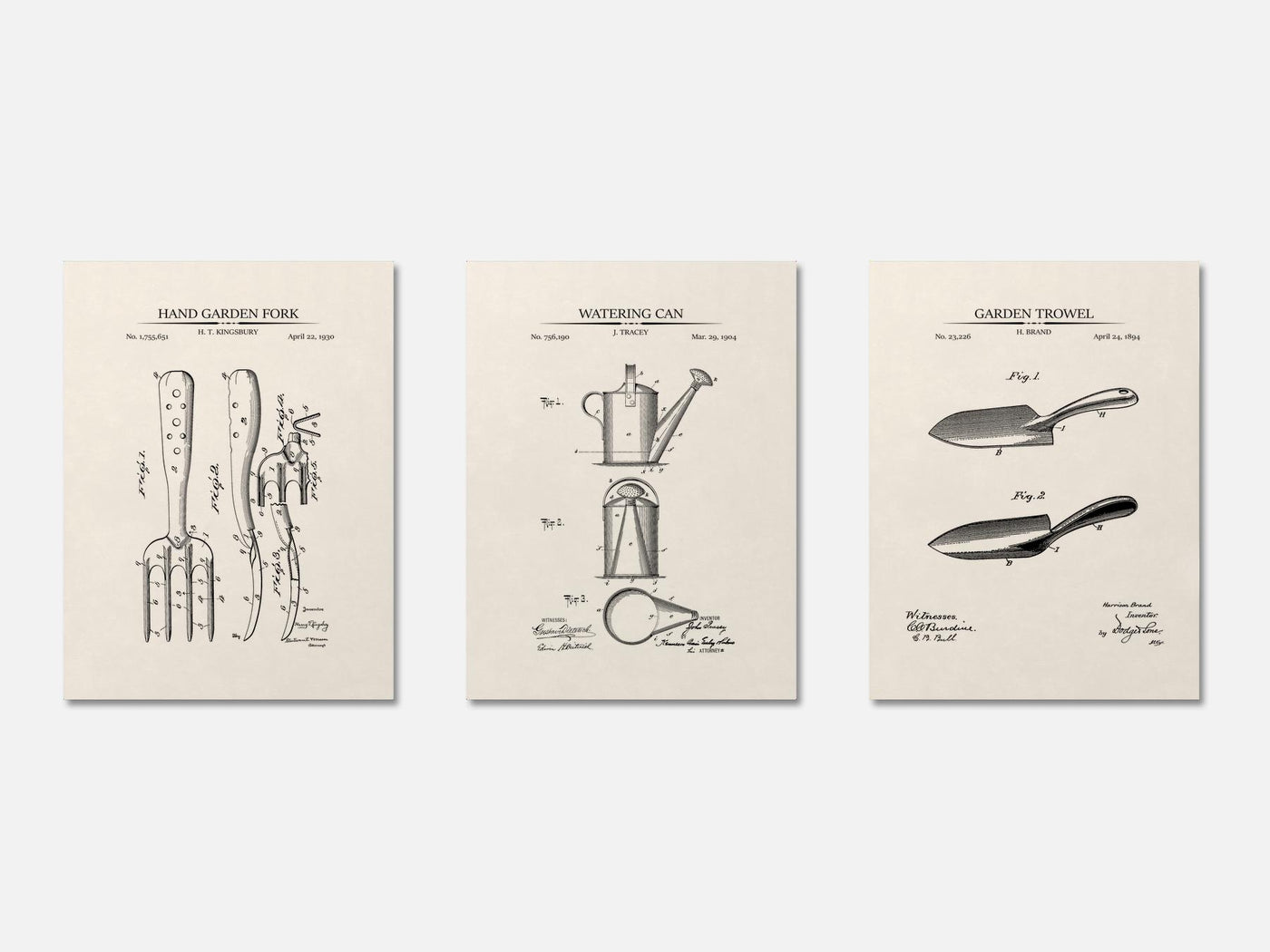 Gardening Patent Print Set of 3 mockup - A_t10064-V1-PC_AP-SS_3-PS_11x14-C_ivo variant