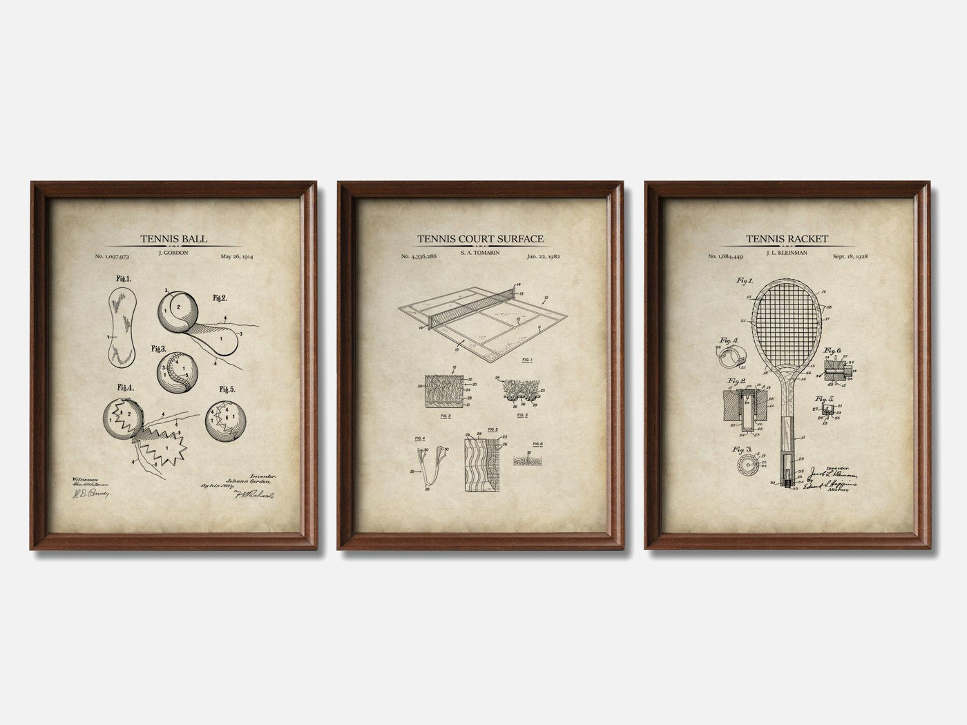 Tennis Patent Print Set of 3 mockup - A_t10049-V1-PC_F+WA-SS_3-PS_11x14-C_par variant