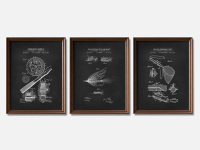 Fishing Patent Print Set of 3 mockup - A_t10071-V1-PC_F+WA-SS_3-PS_11x14-C_cha variant