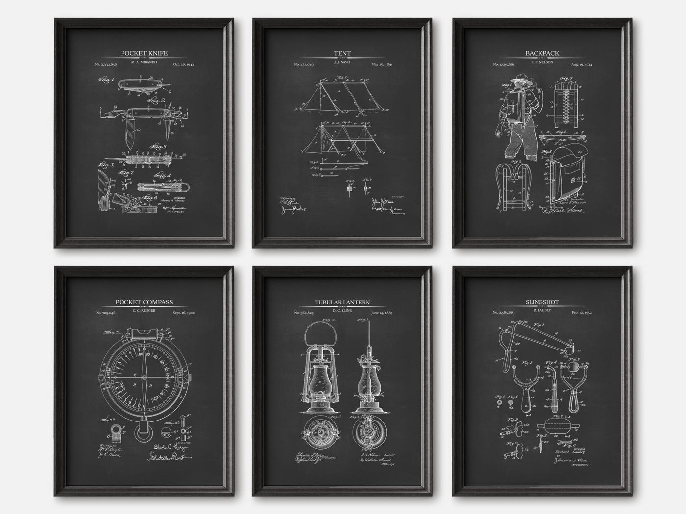 Boy Scout Patent Prints - Set of 6 mockup - A_t10165-V1-PC_F+B-SS_6-PS_5x7-C_cha variant