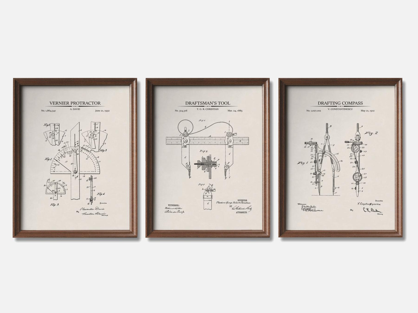 Architect Patent Print Set of 3 mockup - A_t10009-V1-PC_F+WA-SS_3-PS_11x14-C_ivo variant