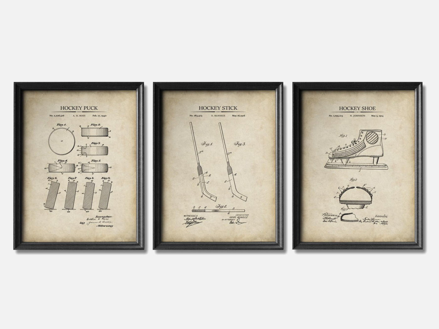 Ice Hockey Patent Print Set of 3 mockup - A_t10029-V1-PC_F+B-SS_3-PS_11x14-C_par