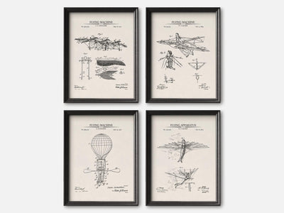 Steampunk Flying Machines Patent Print Set of 4 mockup - A_t10027-V1-PC_F+B-SS_4-PS_5x7-C_ivo variant