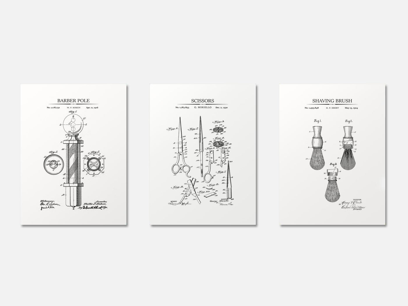 Barber Shop Patent Print Set of 3 mockup - A_t10011-V1-PC_AP-SS_3-PS_11x14-C_whi variant