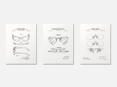 Vintage Eyeglasses - Patent Print Set of 3 mockup - A_t10121-V1-PC_AP-SS_3-PS_11x14-C_whi variant