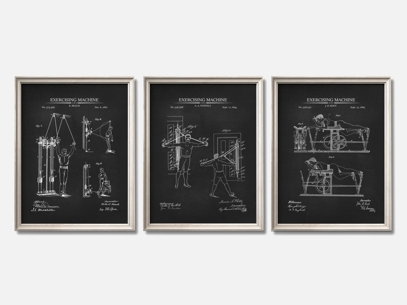 Vintage Workout Patent Print Set of 3 mockup - A_t10055-V1-PC_F+O-SS_3-PS_11x14-C_cha variant