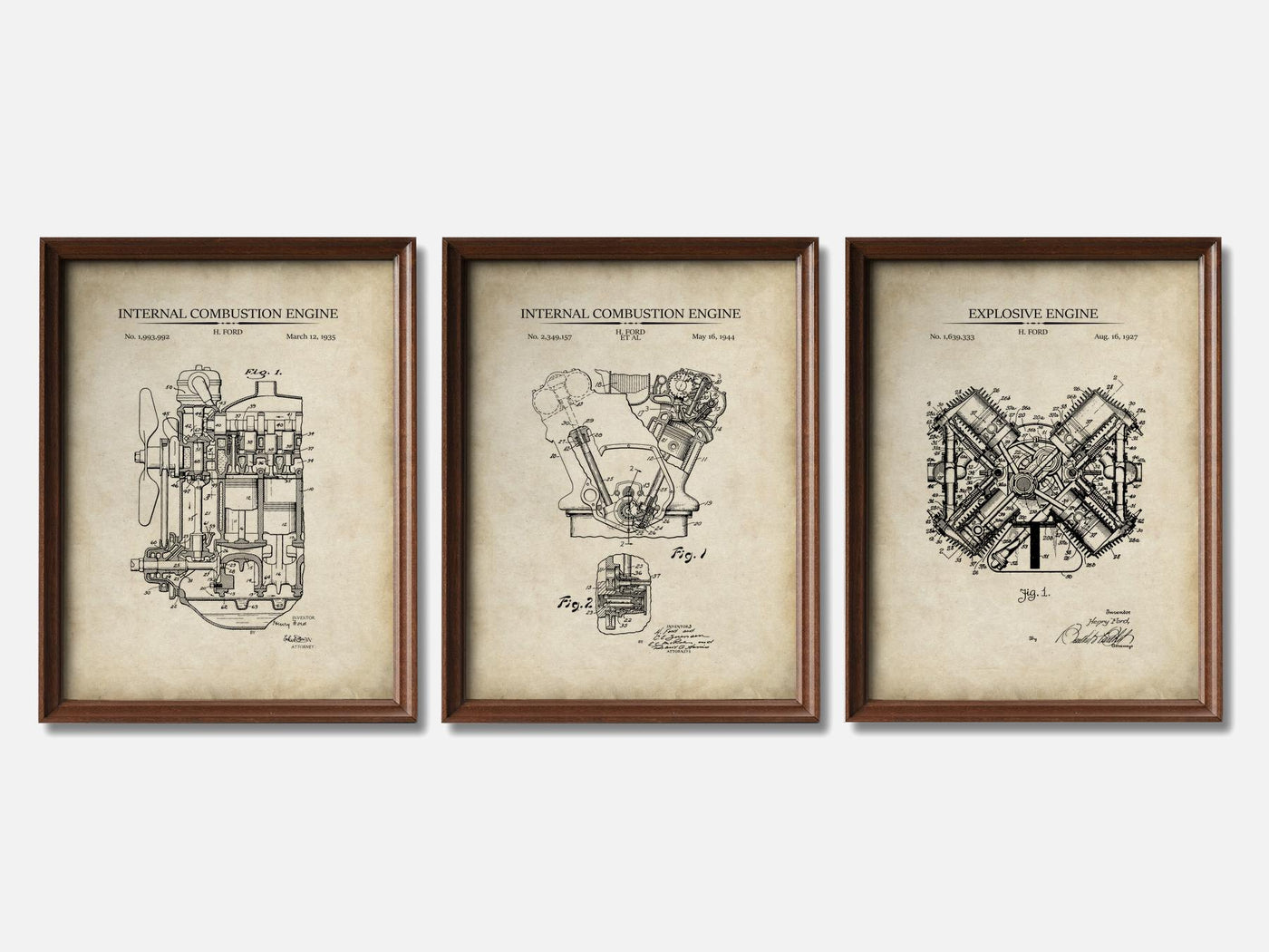 Henry Ford Patent Print Set of 3 mockup - A_t10072-V1-PC_F+WA-SS_3-PS_11x14-C_par variant