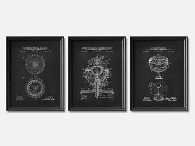 Astronomy Patent Print Set of 3 mockup - A_t10010-V1-PC_F+B-SS_3-PS_11x14-C_cha variant