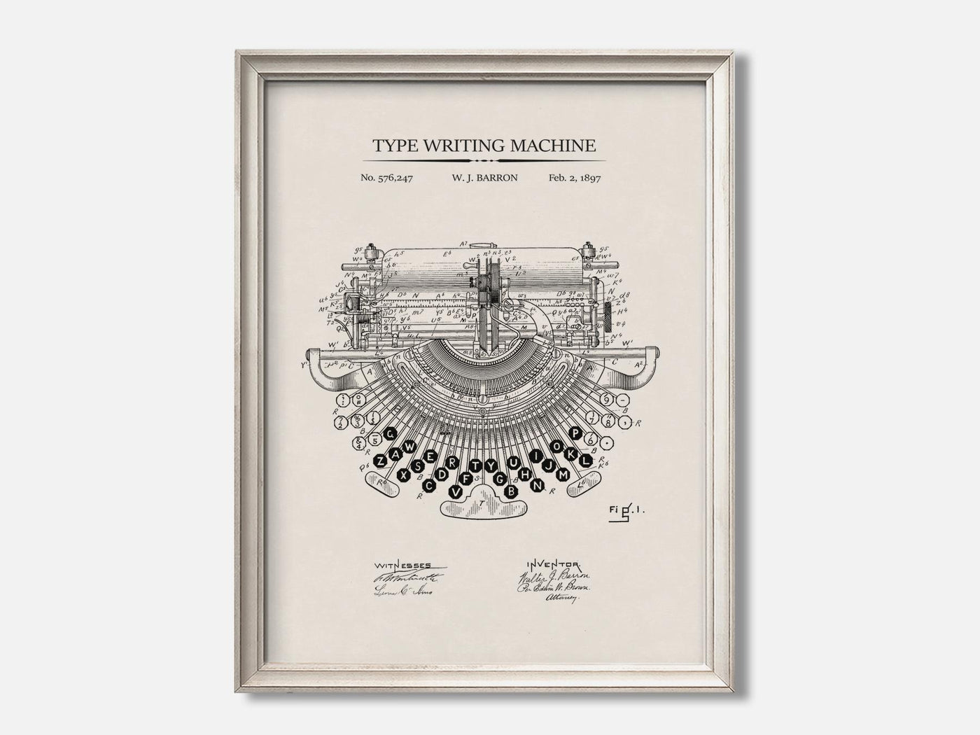 Type Writing Machine 1 Oat - Ivory mockup