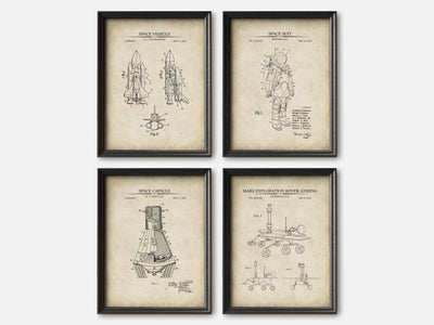 Space Exploration Patent Print Set of 4 mockup - A_t10036-V1-PC_F+B-SS_4-PS_5x7-C_par variant