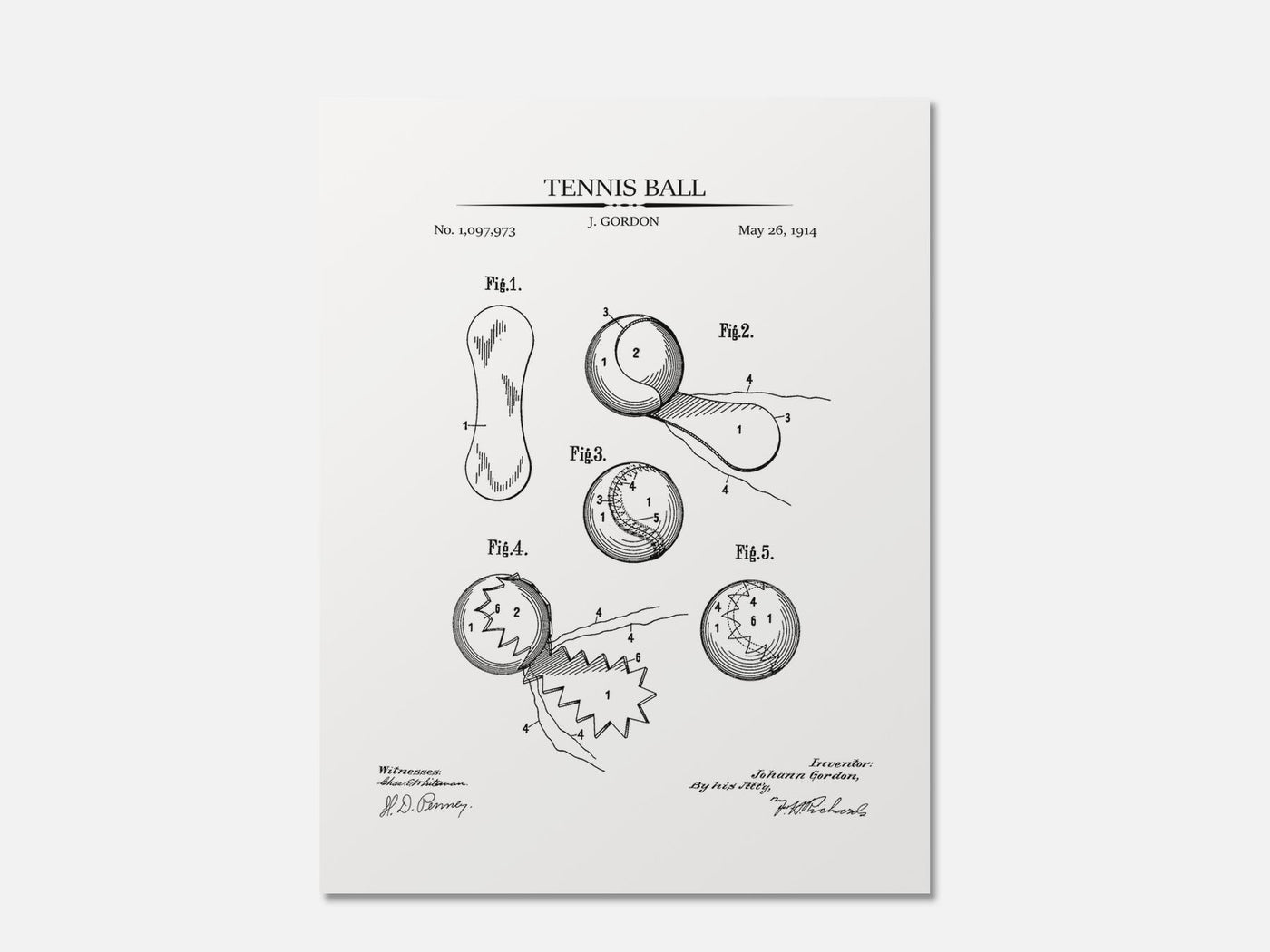 Tennis Ball Patent Print mockup - A_t10049.1-V1-PC_AP-SS_1-PS_5x7-C_whi