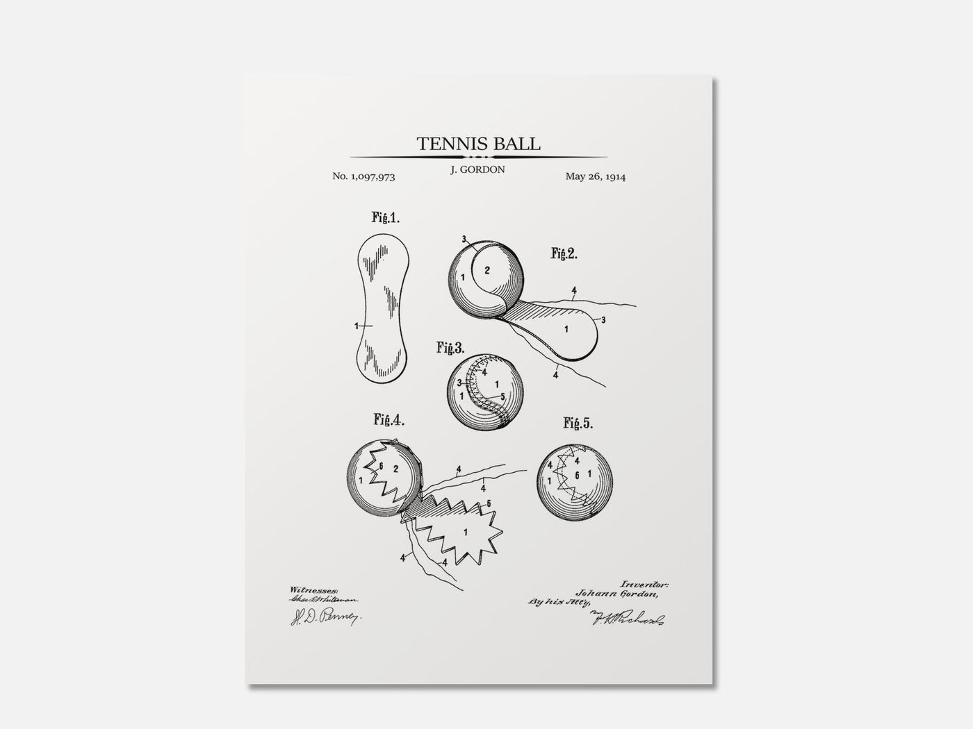 Tennis Ball Patent Print mockup - A_t10049.1-V1-PC_AP-SS_1-PS_5x7-C_whi variant