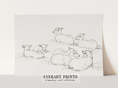 Seven Lambs - Printable File - Everart